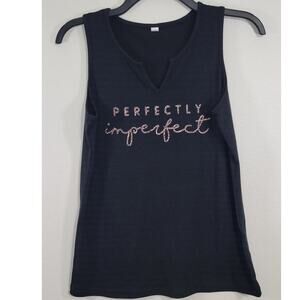 Womens Tank Top Small "Perfectly Imperfect" Gothic Casual Biker Rock Punk NWOT